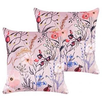 Coussins Anemones en Velours Rose 45 x 45 cm