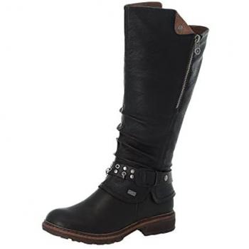 Rieker Damen Winterstiefel 94789 mit TEX-Membran, Varioschaft, Größe 42, schwarz