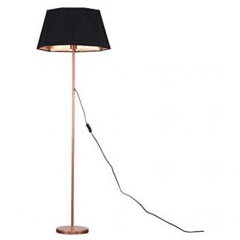 Charlie Geometric Shade Floor Lamp in Black and Copper