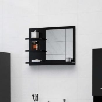 VidaXL Black Bathroom Mirror 60x10.5x45 cm