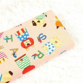 Coton épais 110x45cm tissu imprimé alphabet animal pour couture