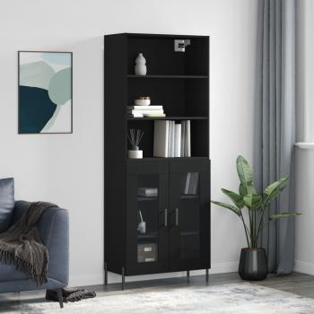 Vidaxl Black Highboard with Engineered Wood Material