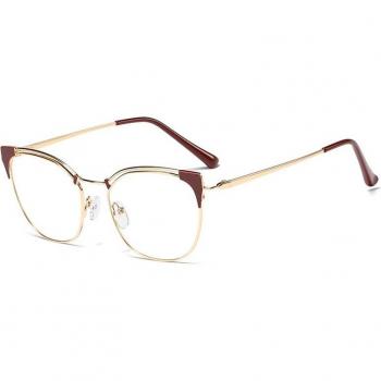 Transparente Objektivbrille mit Katzenaugenrahmen
