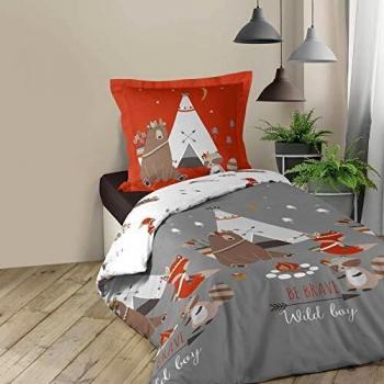 Fichier de lit deux pièces 140x200 cm, imprimé 42 fils, style Allover Tipi