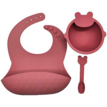 Bol à Ventouse et Cuillère Training Bébé – Set 3 Pièces en Silicone