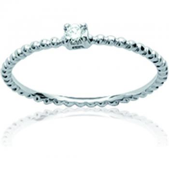 Bague 2 mm Scarlett en argent blanc