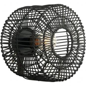 Xanthi Wall/Ceiling Lamp E27 Max 25W Rattan Black