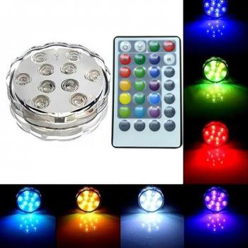 Luz LED RGB sumergible con control remoto