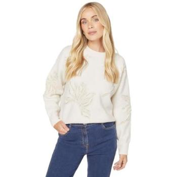 Ivory Meadow Print Knit Jacket – L