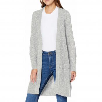 Object NOS Objnova Stella L/s Knit Cardigan Noos Chaqueta de Punto para Mujer, Gris