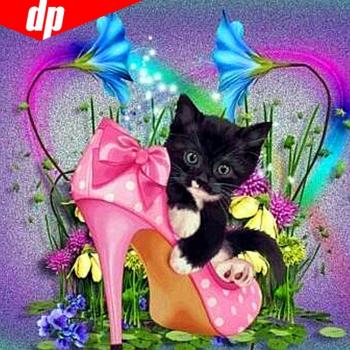 Kit Peinture Diamant Animal Chat 30x30