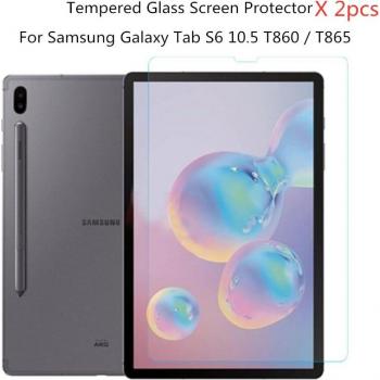 Película de Vidrio Templado para Samsung Tab S6 10.5, Modelo SM-T860/SM-T865, Doble Kit
