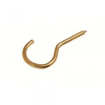 Cup Hook Screw-in Unshouldered 38mm Brass Plated (Pack of 500)