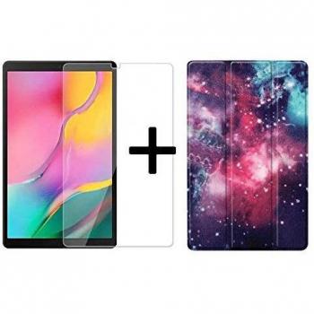 Lobwerk 2in1 Tablet Cover mit Anti‑Rutsch-Funktion und Hartglasschutz für Samsung Galaxy Tab A 10,1 Zoll (SM‑T510/SM‑T515)