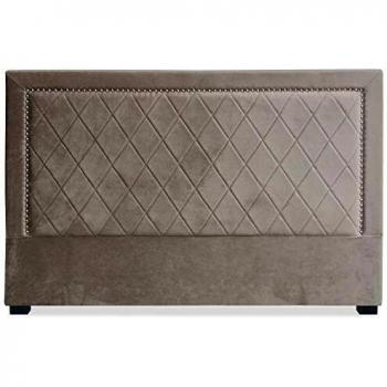Tête de lit chic en velours taupe