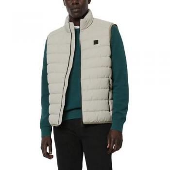 MARC O POLO Herren Steppweste mit Label-Badge in Beige, Größe XXXL