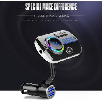 SATONIC BC49, Reproductor MP3 Inalámbrico para Coche, Transmisor FM, Manos Libres y Cargador Rápido QC3.0