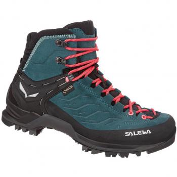 Salewa MTN Trainer Mid GORE‑TX Verde Azulado, Negro y Rosa Mujer 39