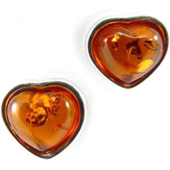 Orange Amber Love Silver Drops – J5625