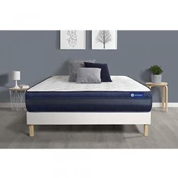 Ensemble Matelas ACTIFLEX Tech 90x190 Mémoire de Forme 5zones de Confort + sommier KIT Blanc