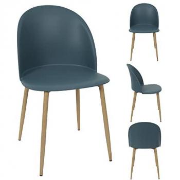 Chaises scandinaves Bergen bleu canard