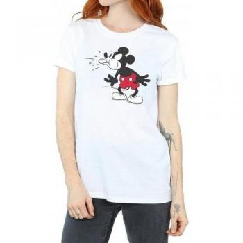 Mickey Mouse Boyfriend Tee (Tongue) – Women’s Cotton, XL, White