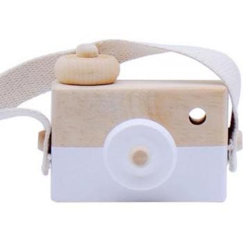 Mini Cámara de Juguete con Collar de Madera