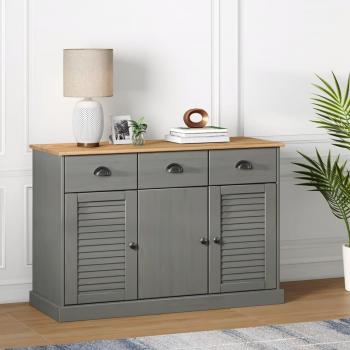 VidaXL VIGO Sideboard with Drawers 113x40x75 cm Grey Solid Wood Pine