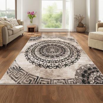Marrone Tappeto a Pelo Corto Paco Home 60x100 cm Effetto Marmo Orientale