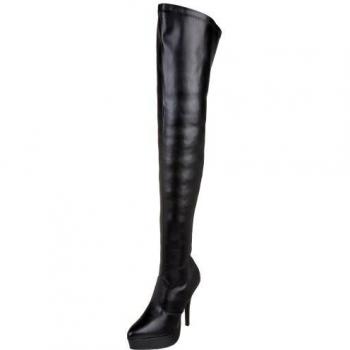 Pleaser Damen Indulge-3000, schwarzes PU (Stretch), 38 EU