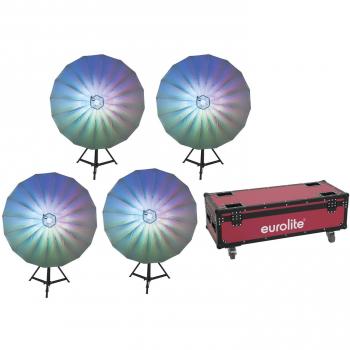 EUROLITE Regenbogen‑LED‑Regenschirme (4 Stück, 140 mm) mit Falltasche
