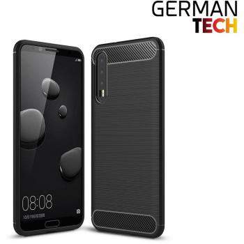 Funda TPU Huawei P20 Plus. Carcasa Fibra de Carbono