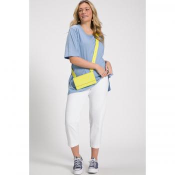 T-shirt casual in cotone, mezze maniche, blu, Donna, Taglia 64/66