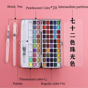 Aquarellfarben Set 50 Farben wasserlöslich mit Pinsel