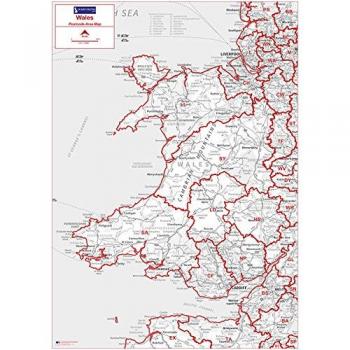 Wales Postal Code Map, 5‑Page, Greyscale, Matte Finish