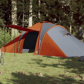 VidaXL Waterproof Family Tent Dome for 6 People Grey and Orange