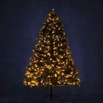Sapin de Noël LED Chaud Blanc Artificiel avec Éclairage 127 x 200H cm 1880 Branches Vert HOMCOM