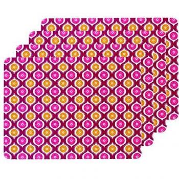 KitchenCraft Decorative Cork Placemats with Geometric Design, Variety of Hues