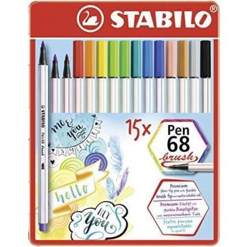 Filzstift STABILO® Pen 68 BRUSH 15er im Metalletui