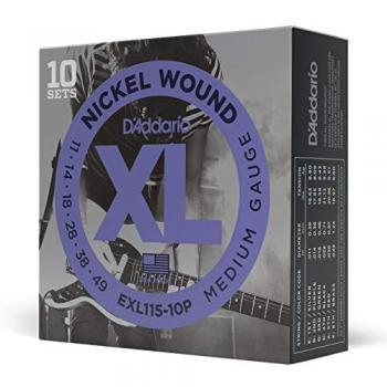 D'Addario EXL115 Nickel Wound Electric Strings 10 Pack