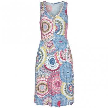 Vivance Damen-Jersey‑Kleid – Farbeffekte, V-Ausschnitt, 95% Viskose