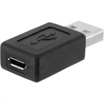 Adaptador Hembra Micro USB a Macho USB 2.0 Negro
