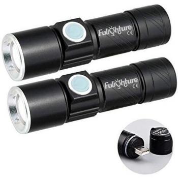 2‑Pack Outdoor Pocket Torches – 350 Lumen LED, USB Port Charge, Compact