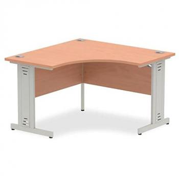 Impulse 1200mm Corner Desk Walnut Top Silver Cable Managed Leg