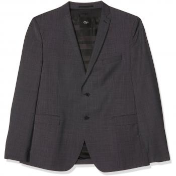 S.Oliver BLACK LABEL Herren Anzugjacke 02.899.54.4425, Grau (Anthracite Pin Point)