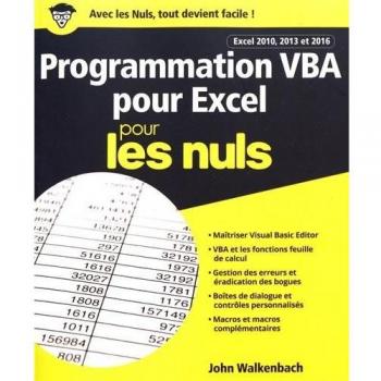 Programmation VBA pour Excel 2010, 2013 et 2016 pour les Nuls grand format