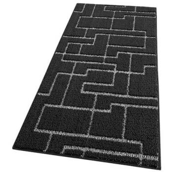 Tapis de Cuisine Antidérapant 3D Noir 50x240 cm