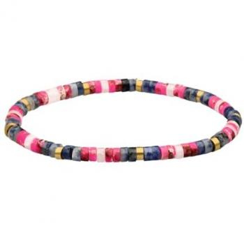 Bracelet Acier Jaspe Heishi 4mm Multicolore