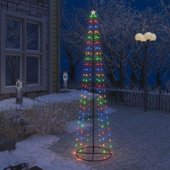 Árbol de Navidad forma de cono 136 LED de colores 70x240 cm vidaXL