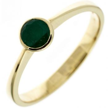 Damen Goldring 333 Gelbgold 1 Smaragd grün 58